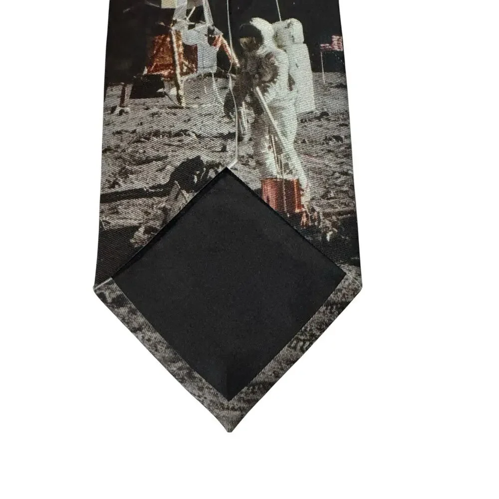 Lunar Landing Space Astronaut Moon Novelty Necktie Polyester Three Rooker
